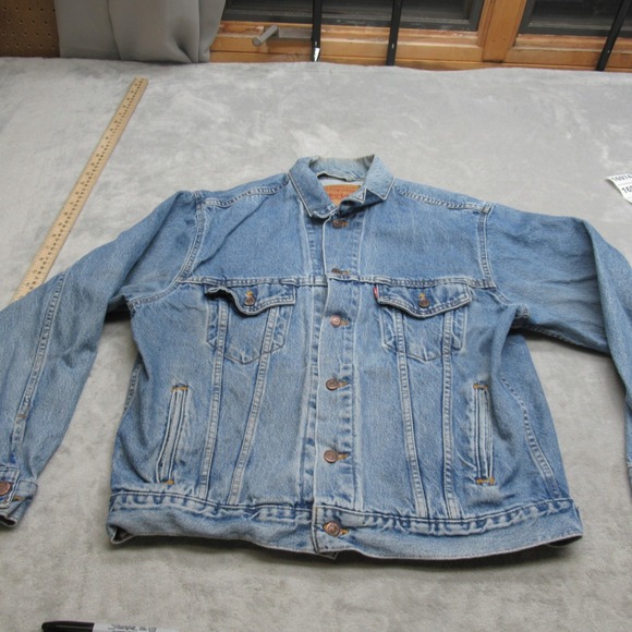 Levis‎ Jacket Mens Medium Blue Denim Pockets Classic Trucker Type 3 USA Made VTG